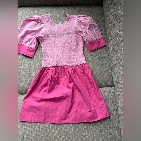 BNWT GANNI Colorblock Cotton Mini Dress β Size 40 (US 8) - Picture 15 of 16